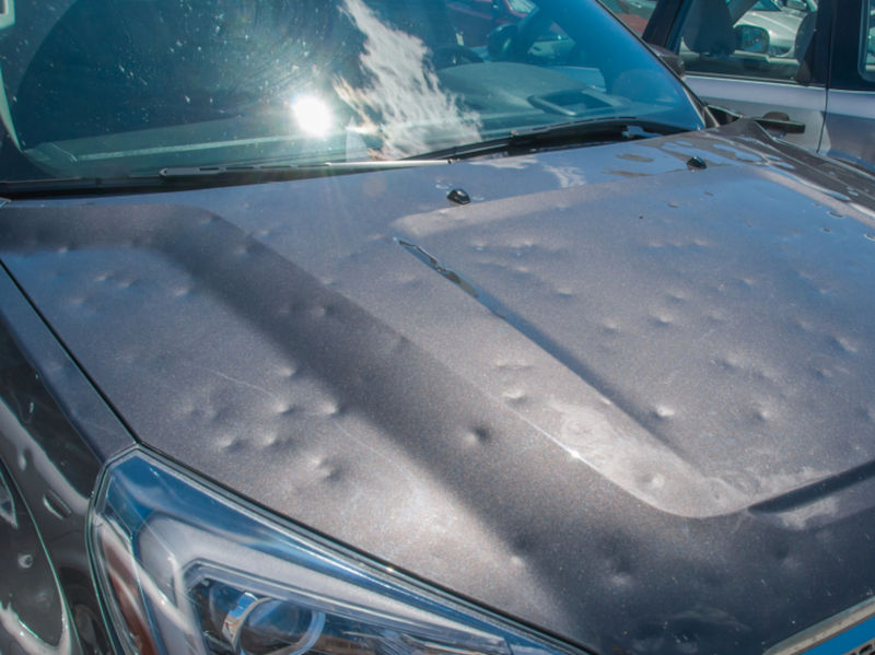 hail damaged car